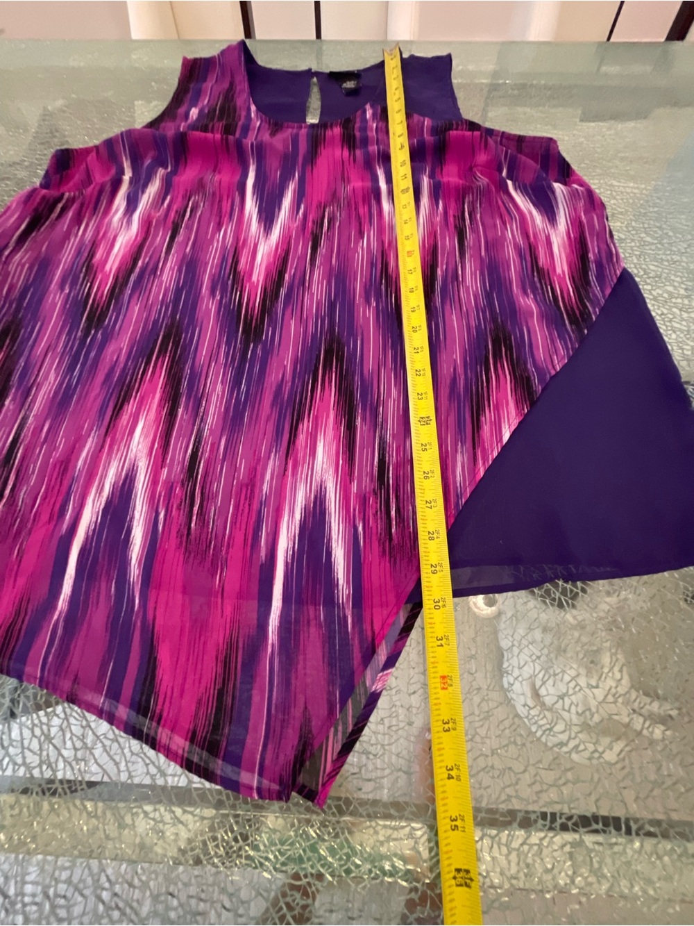 Catherines Purple & Pink Sleeveless Chiffon Overlay Blouse - Picture 6 of 7